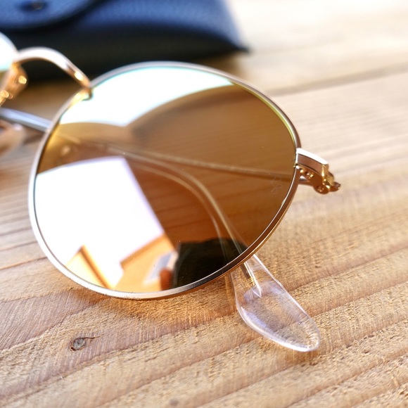 Ray Ban Round Gold Copper Mirror RB3447 - Picture 4 of 8